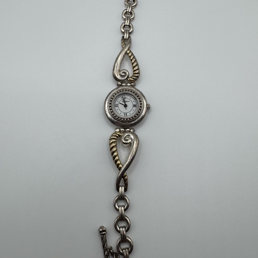 Brighton Silver-Tone Women's Bracelet Watch with Gold Accents